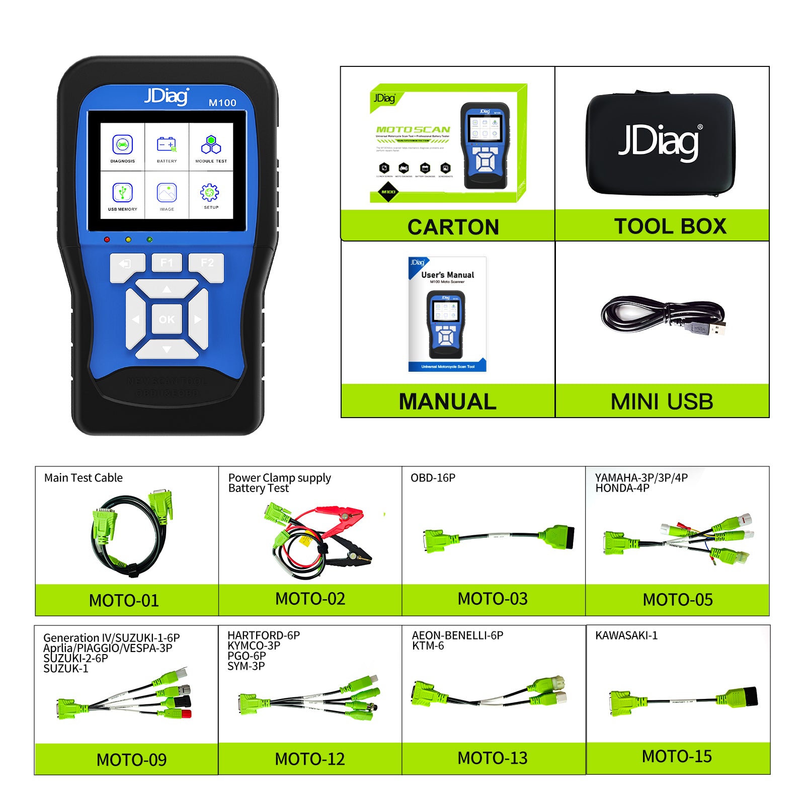 M100 Moto Scanner Universal Motorcycle Scan Tool